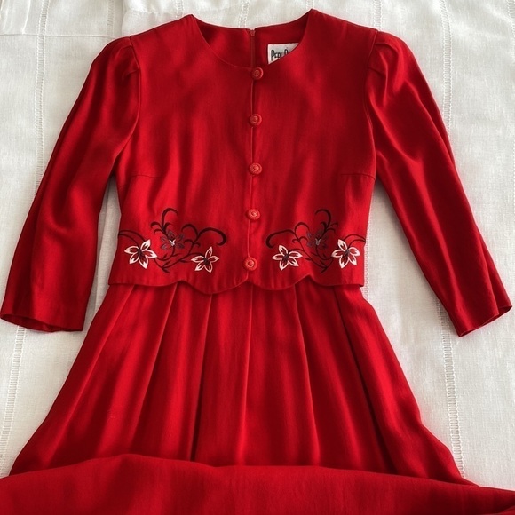 Vintage Peri Petites long red dress. - Picture 2 of 16
